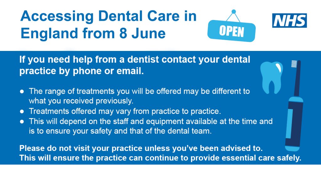Re-opening Date (Emergencies Only) - Greasby Dental Centre
